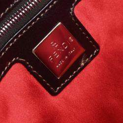 Pre Owned Fendi Red Beaded Mamma Baguette Handbag