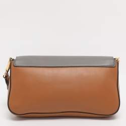 Pre Owned Fendi Multicolor Leather Medium Flip Baguette Crossbody Bag