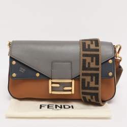 Pre Owned Fendi Multicolor Leather Medium Flip Baguette Crossbody Bag