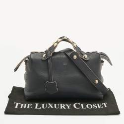 Pre Owned Fendi Navy Blue Leather Medium By The Way Scalloped Bag