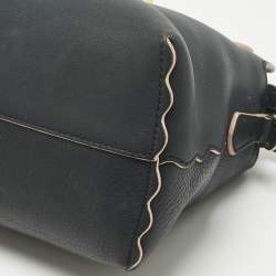 Pre Owned Fendi Navy Blue Leather Medium By The Way Scalloped Bag