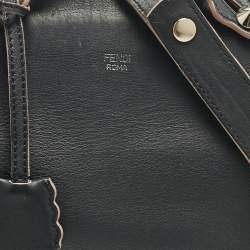 Pre Owned Fendi Navy Blue Leather Medium By The Way Scalloped Bag