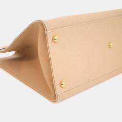 Pre Owned Fendi Medium Brown Canvas Sunshine Shopper Tote