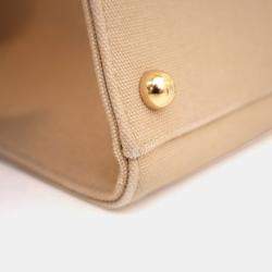 Pre Owned Fendi Medium Brown Canvas Sunshine Shopper Tote