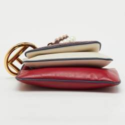 Pre Owned Fendi Multicolor Snakeskin and Leather Triplette Clutch Bag