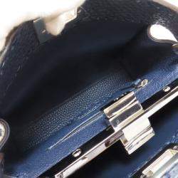 Pre Owned Fendi Peekaboo Mini Selleria Handbag In Calf Leather