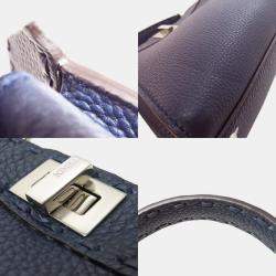 Pre Owned Fendi Peekaboo Mini Selleria Handbag In Calf Leather