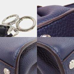 Pre Owned Fendi Peekaboo Mini Selleria Handbag In Calf Leather