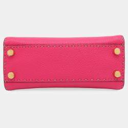Pre Owned Fendi Selleria Peekaboo Mini Leather Shoulder Bag
