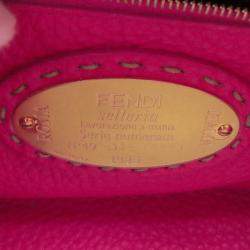 Pre Owned Fendi Selleria Peekaboo Mini Leather Shoulder Bag