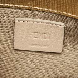 Pre Owned Fendi Gold Textured Leather Tube Wallet
