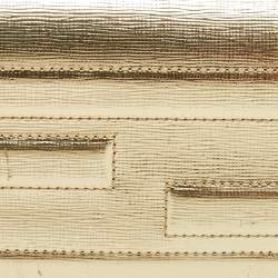Pre Owned Fendi Gold Textured Leather Tube Wallet