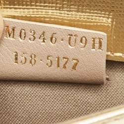 Pre Owned Fendi Gold Textured Leather Tube Wallet