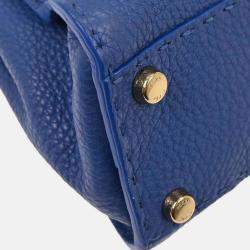 Pre Owned Fendi Blue Leather Peekaboo 2way Handbag