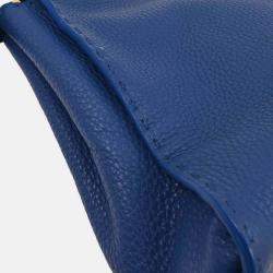 Pre Owned Fendi Blue Leather Peekaboo 2way Handbag
