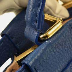 Pre Owned Fendi Blue Leather Peekaboo 2way Handbag