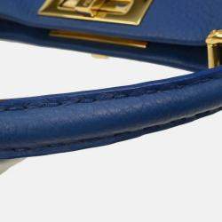 Pre Owned Fendi Blue Leather Peekaboo 2way Handbag