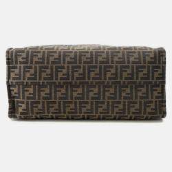 Pre Owned Fendi Fragment 2-Way Tote Bag Pokemon Dragonite Brown/Black Canvas