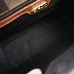 Pre Owned Fendi Black PVC Pequin 2way Handbag