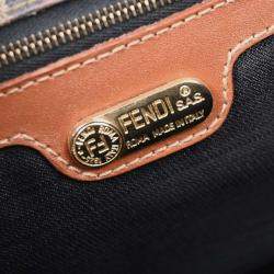 Pre Owned Fendi Black PVC Pequin 2way Handbag