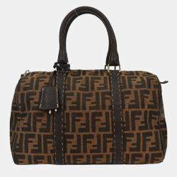 Pre Owned Fendi Brown Zucca Duffle Bag