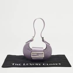 Pre Owned Fendi Lilac Satin Mini Cookie Bag
