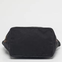 Pre Owned Fendi Black/Brown Canvas Logo Tote