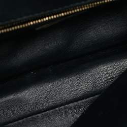 Pre Owned Fendi Black Leather Mini Peekaboo Top Handle Bag