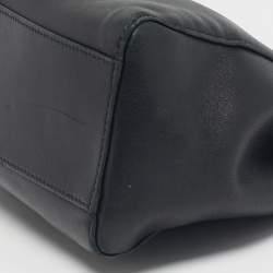 Pre Owned Fendi Black Leather Mini Peekaboo Top Handle Bag