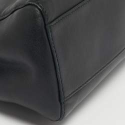 Pre Owned Fendi Black Leather Mini Peekaboo Top Handle Bag