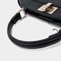 Pre Owned Fendi Black Leather Peekaboo Mini