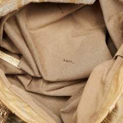 Pre Owned Fendi Gold Textured Leather Spy Hobo