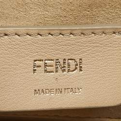 Pre Owned Fendi Black/Brown Zucca Leather Small Kan I Chain Shoulder Bag