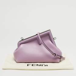 Pre Owned Fendi Lilac Leather Small Fendi First Clutch Bag