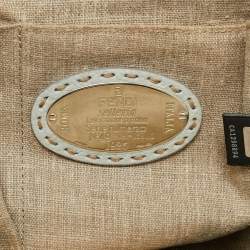 Pre Owned Fendi Mint Green Selleria Leather Firenze Frame Tote