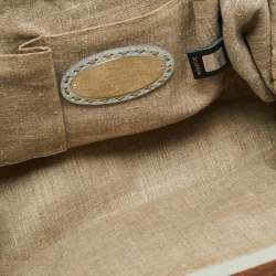 Pre Owned Fendi Mint Green Selleria Leather Firenze Frame Tote