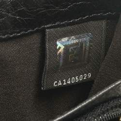 Pre Owned Fendi Black Zucca Fabric and Leather Logo Trifold Continental Wallet