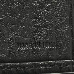 Pre Owned Fendi Black Zucca Fabric and Leather Logo Trifold Continental Wallet