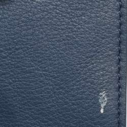 Pre Owned Fendi Blue Leather Dotcom Top Handle Bag