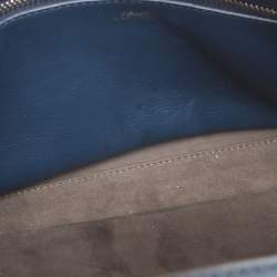 Pre Owned Fendi Blue Leather Dotcom Top Handle Bag