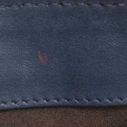 Pre Owned Fendi Blue Leather Dotcom Top Handle Bag