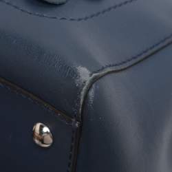 Pre Owned Fendi Blue Leather Dotcom Top Handle Bag