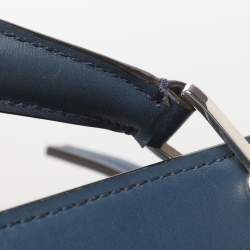 Pre Owned Fendi Blue Leather Dotcom Top Handle Bag