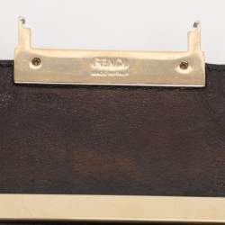 Pre Owned Fendi Black Leather Maxi Baguette Flap Shoulder Bag