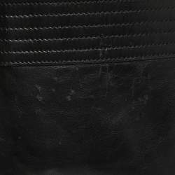 Pre Owned Fendi Black Leather Maxi Baguette Flap Shoulder Bag