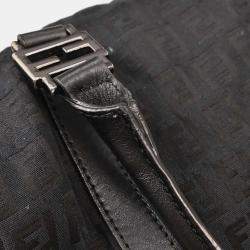 Pre Owned Fendi Black Canvas Zucchino Handbag