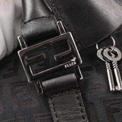 Pre Owned Fendi Black Canvas Zucchino Handbag