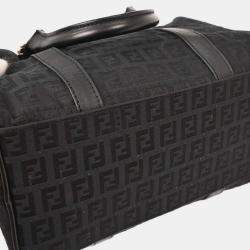 Pre Owned Fendi Black Canvas Zucchino Handbag