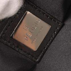 Pre Owned Fendi Black Canvas Zucca Handbag