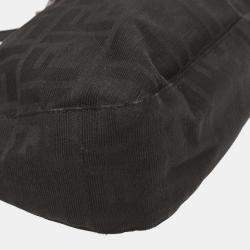 Pre Owned Fendi Black Canvas Zucca Handbag